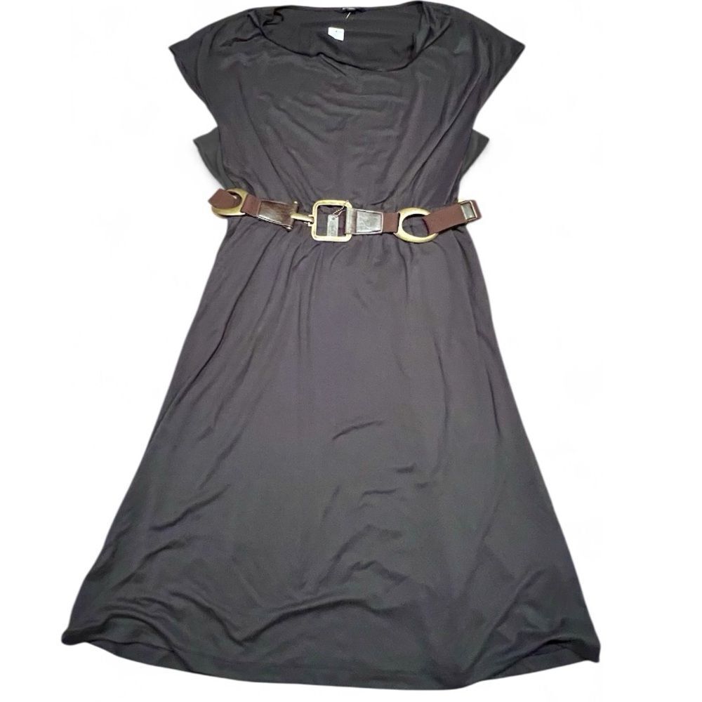 Banana Republic NWT Black Dolman Sleeve Cowl Neck Midi Modal Dress size S
